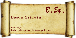 Benda Szilvia névjegykártya